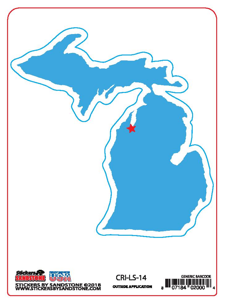 Blue Michigan Map Sticker – Identity TC for Free Printable Outline Of Michigan