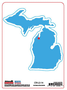 Blue Michigan Map Sticker