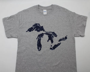Great Lakes Full Map T-Shirt